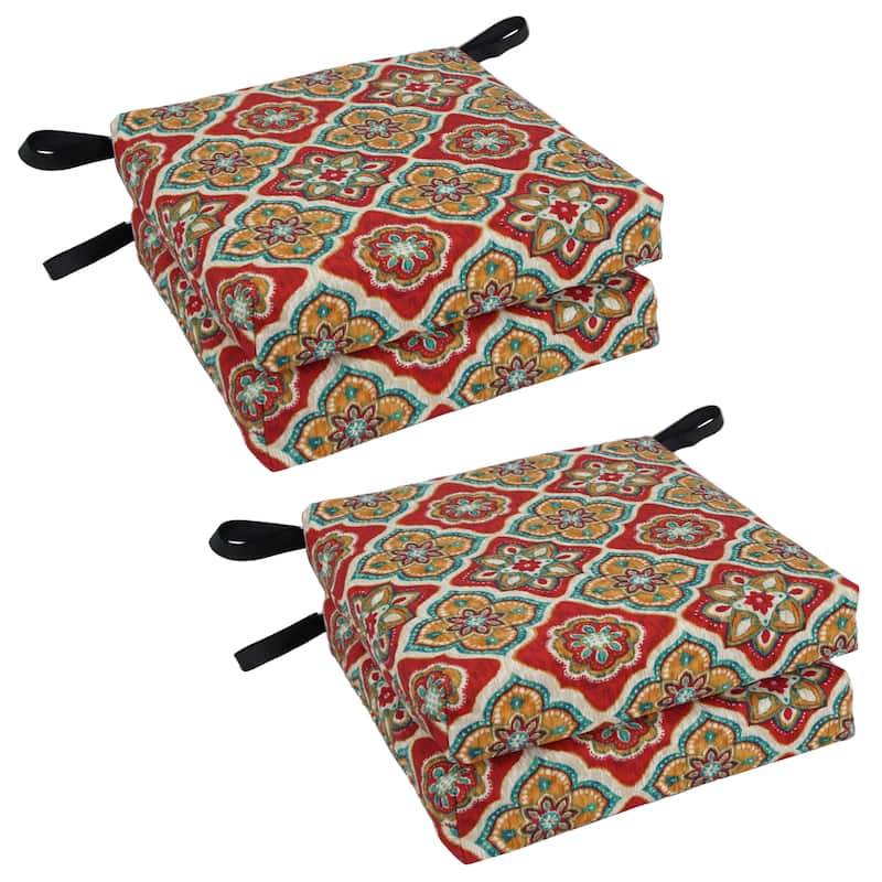 16-inch Indoor/Outdoor Chair Cushions (Set of 4) - 16 x 16 - Adonis Jewel