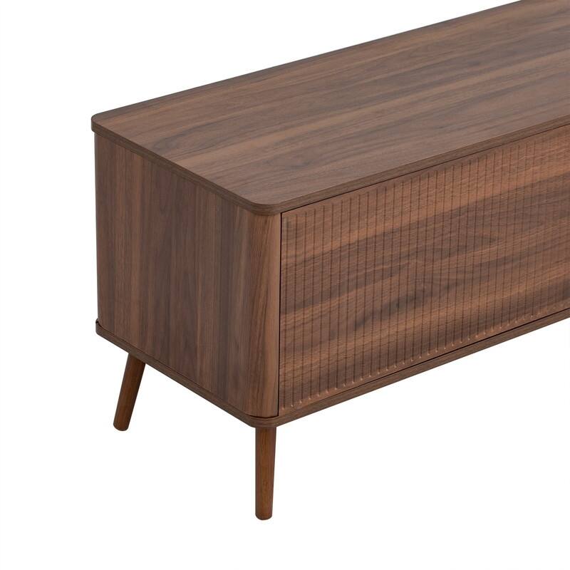 Modern Fluted 70" TV Stand for TVs up to 80", Entertainment Center TV Media Console Table with Storage Drawers