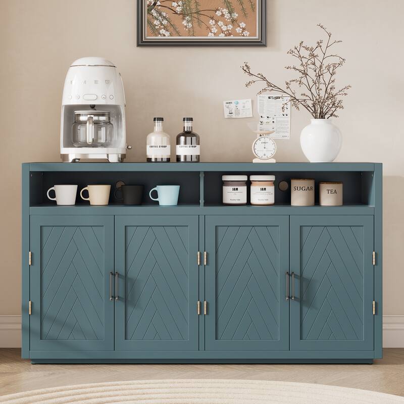 Sideboard with Open Storage and Adjustable Shelves