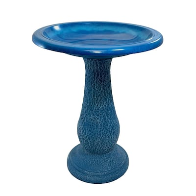 24"H Fiber Clay Birdbaths, 19"D x 24"H, 21"H base, 8lbs.