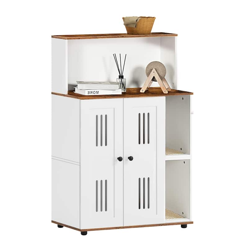 Litter Box Enclosure for 2 Cats, Hidden cat furniture, double litter cabinet, can be used as side cabinet, wash bathroom