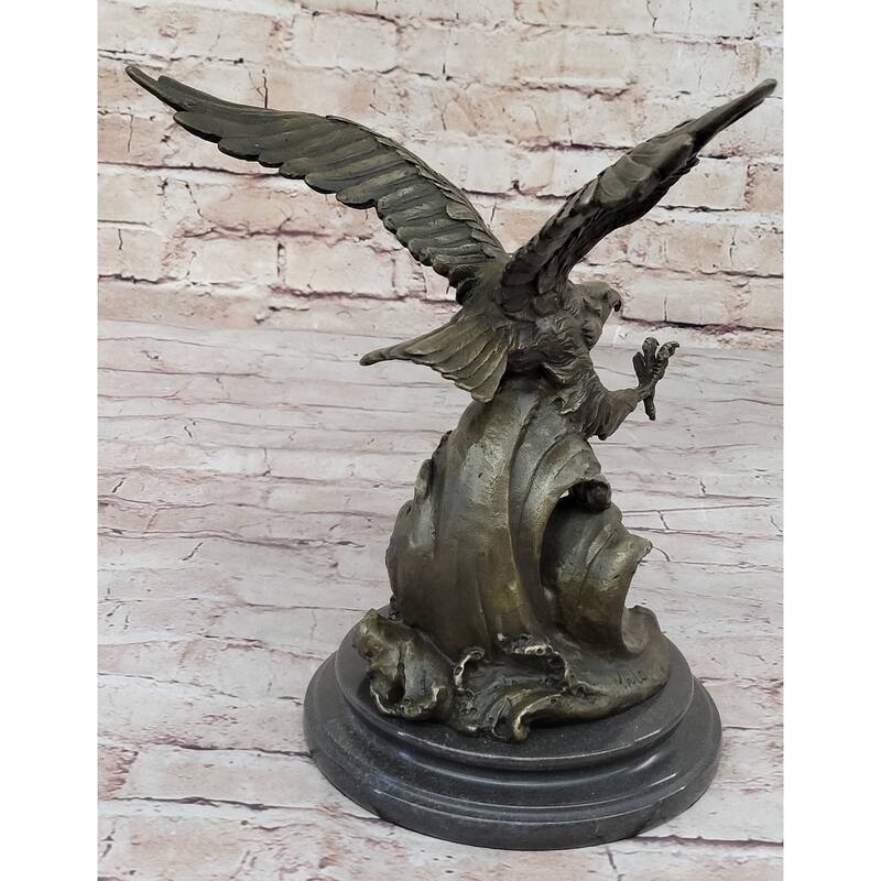 Bronze Eagle Hawk Falcon Osprey Garden Park Zoo Statue Sculpture Figure