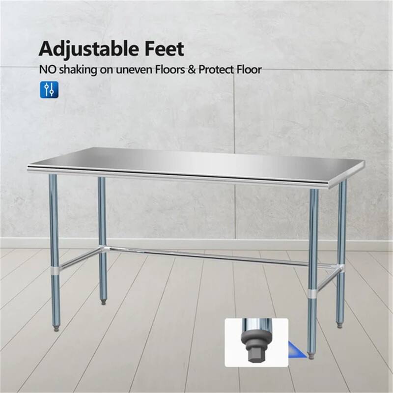60 X 30 Inch Open Base Stainless Steel Table - N/A
