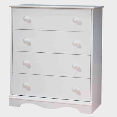 Angel Traditional 4 Drawers Chest, White