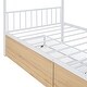 preview thumbnail 13 of 12, White Twin Size Metal House Bed with Two Drawers and Roof for Kids, Boys and Girls, Bedroom