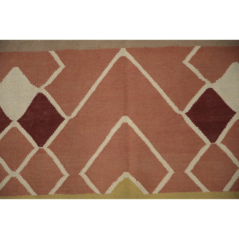 Hand Woven Oriental 100% Wool Carpet Southwestern Modern Multi-Colored Kilim Area Rug - 9' 1'' X 8' 4''