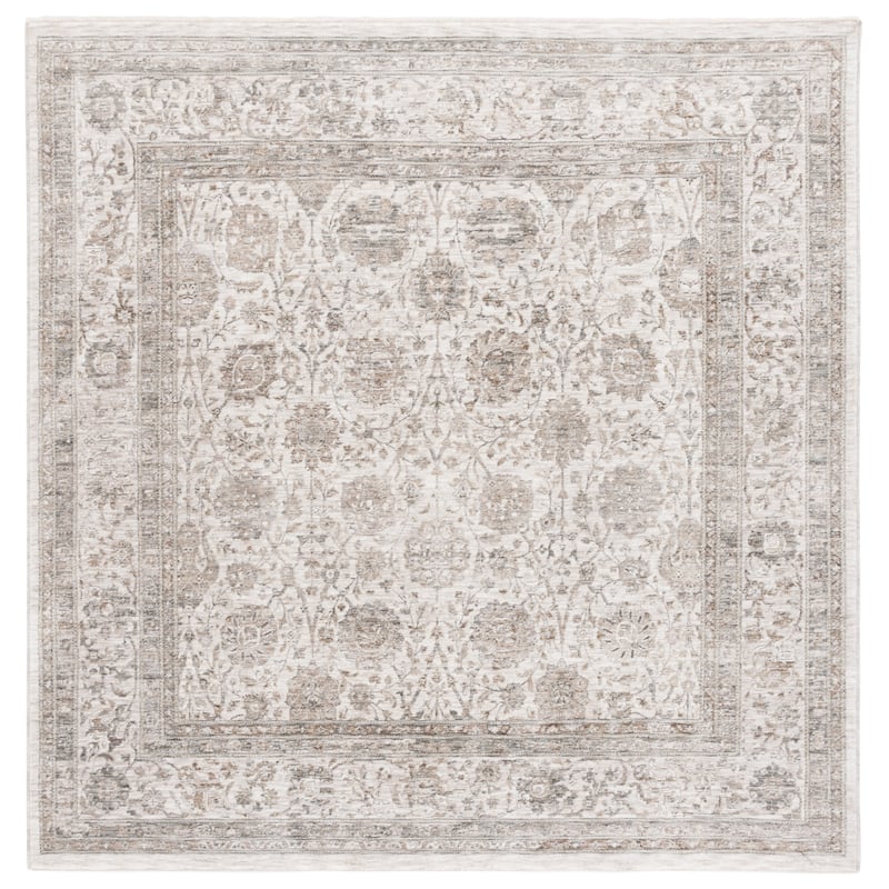 SAFAVIEH Mason Mafalda Vintage Rug - 6'3" Square - Ivory/Beige Grey