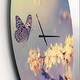 preview thumbnail 3 of 7, Designart 'Vintage Butterfly with Flowers' Oversized Floral Wall CLock