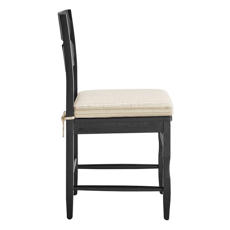 Jax Oak Wood Dining Chair With Wavy Razor Back and Cushion
