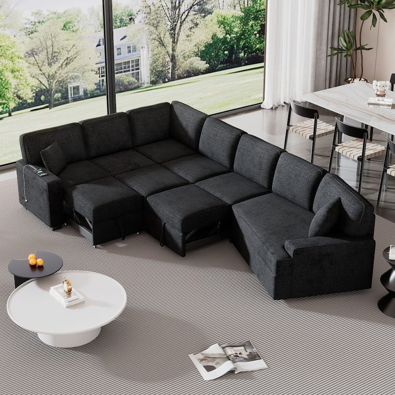 126" L-Shaped Sofa Sectional Sofa for Living Room