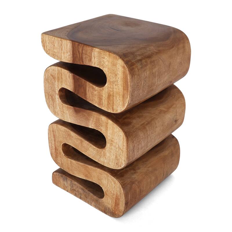 Aspen Hand Carved End Table