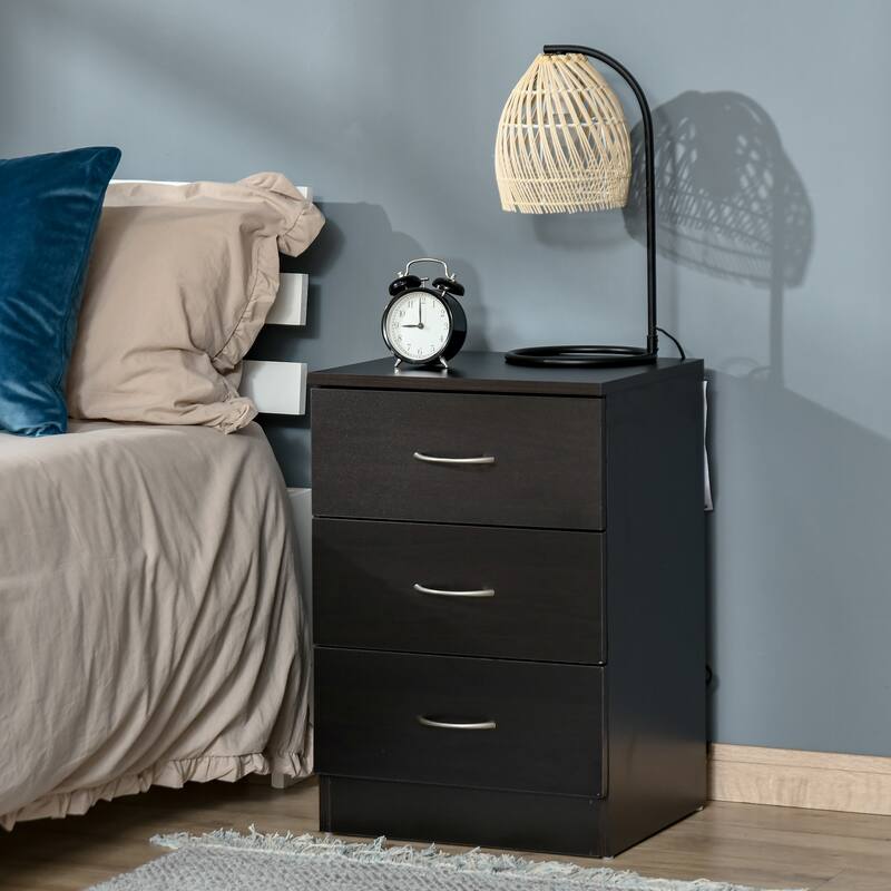Nightstand With 3 Drawers And Storage Stand