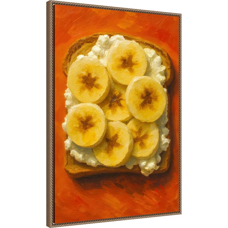 Toast With Cheese and Banana by Hugo Framed Canvas Wall Art Print
