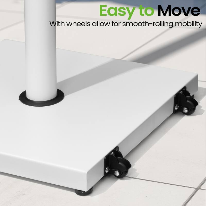 45LBS Outdoor Patio Square Concrete Market Umbrella Base Stand with Wheels