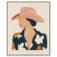 preview thumbnail 1 of 5, Woman in the Pink Hat Canvas by Art Remedy 16" x 20" - Silver