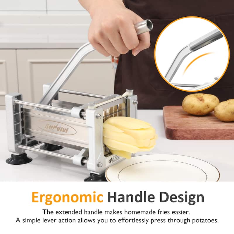 Stainless Steel French Fry Cutter with 2 Blades