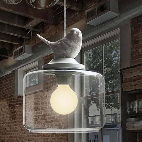 Modern Bird Lamp Mini Glass Single Pendant Light - 7.87"