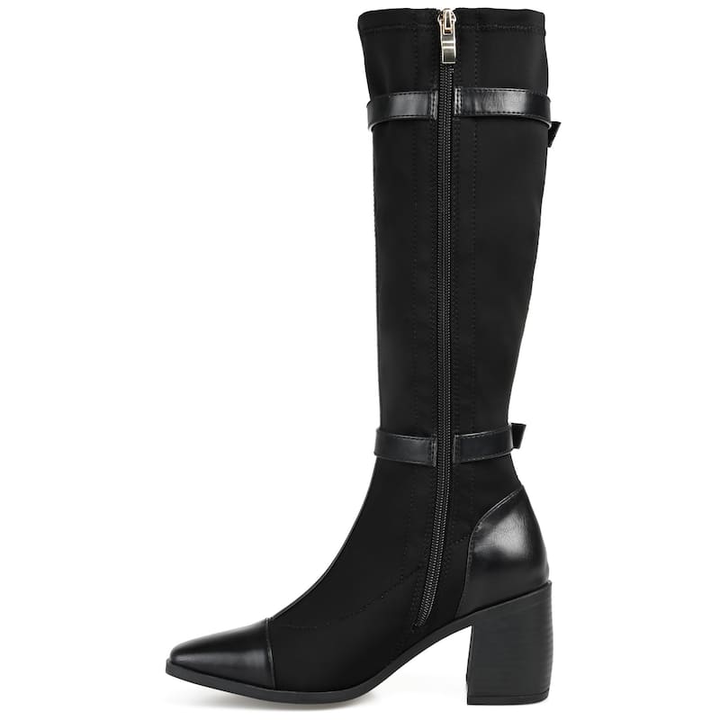 Journee Collection Women's Gaibree Stacked Heel Knee High Boots