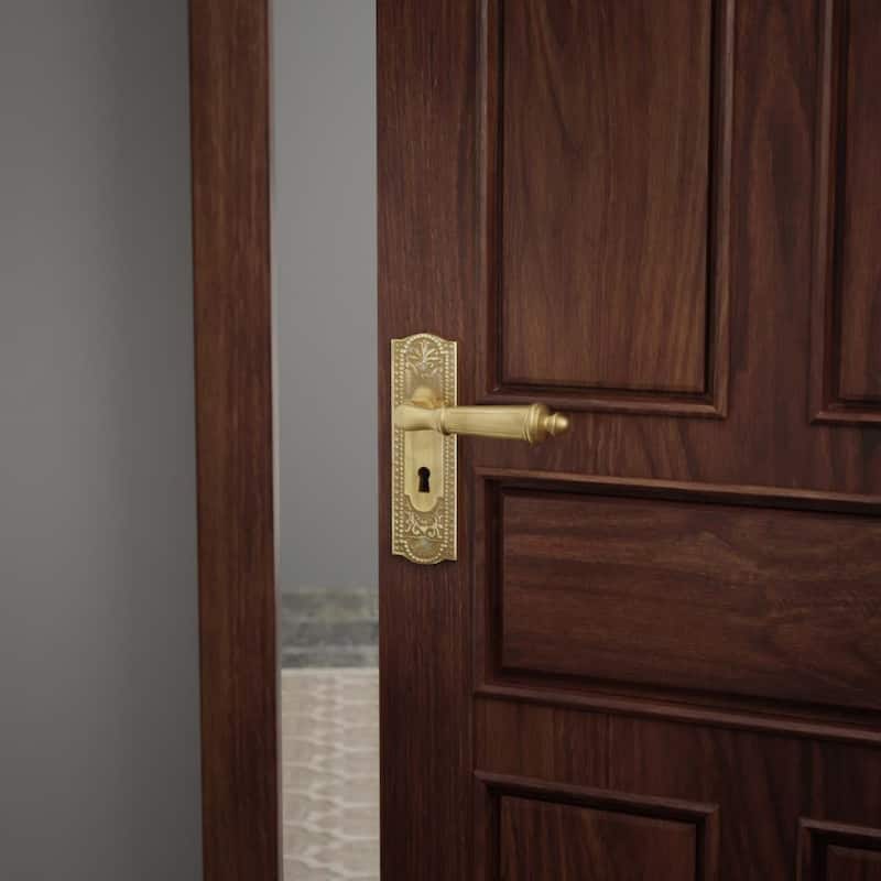 Brass Door Escutcheon Keyhole Cover Back Plate 7 1/4" L with Keyhole Cover Tarnish Resistant Pack of 4 Renovators Supply