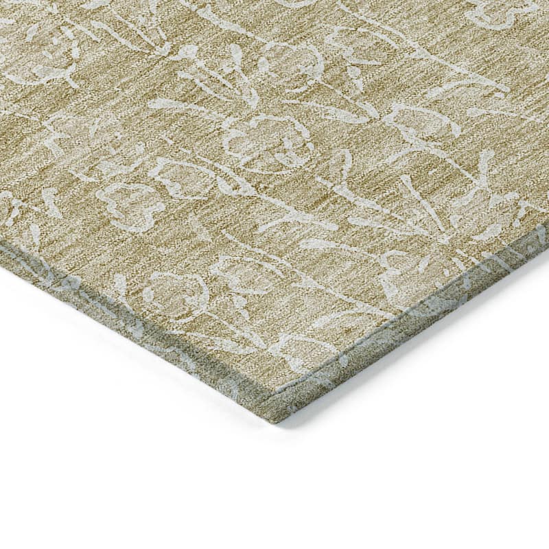 Machine Washable Indoor/ Outdoor Chantille Modern Floral Impressions Rug