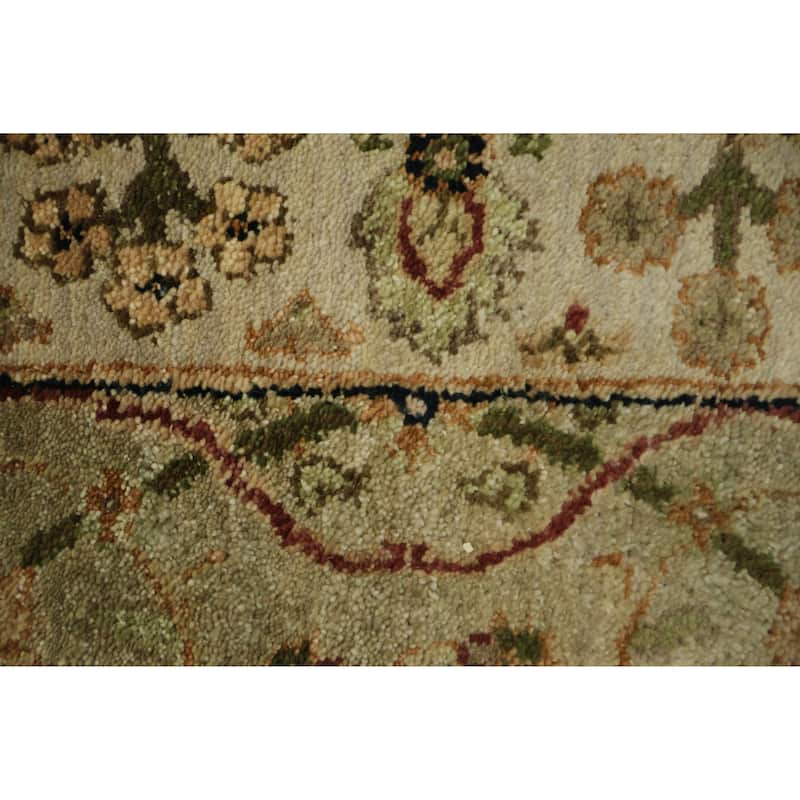 Hand Knotted Oriental 100% Wool Carpet Traditional All-Over Green Ziegler Runner Rug - 15' 8'' X 2' 6''