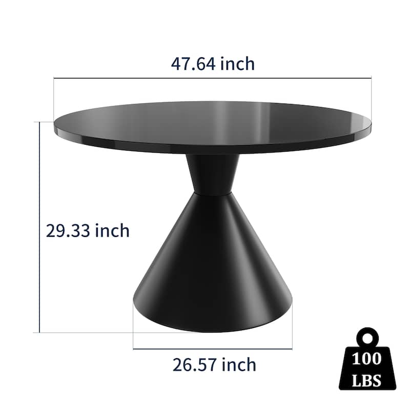 Clihome Round High Gloss Large Countertop Dining Table