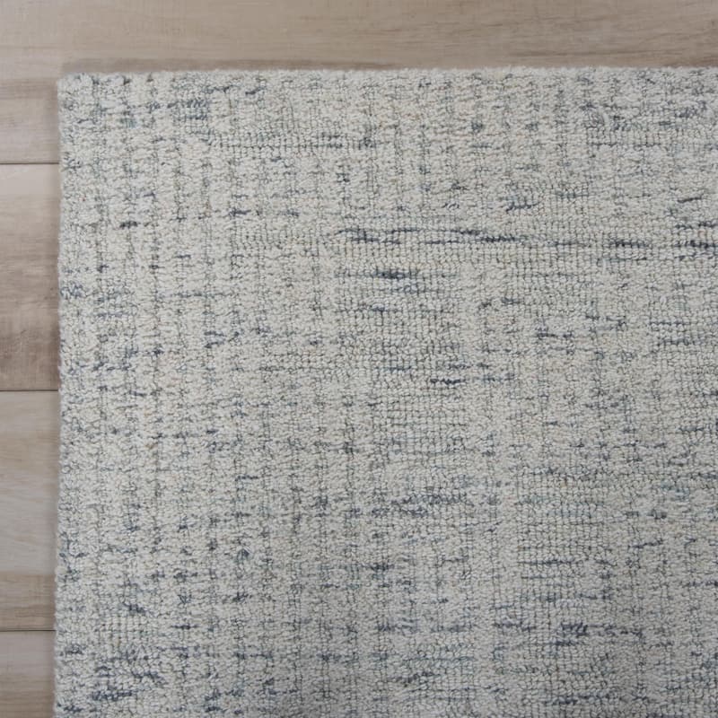 Alora Decor Maude Hand-Tufted Solid Tone on Tone Ivory and Blue Area Rug