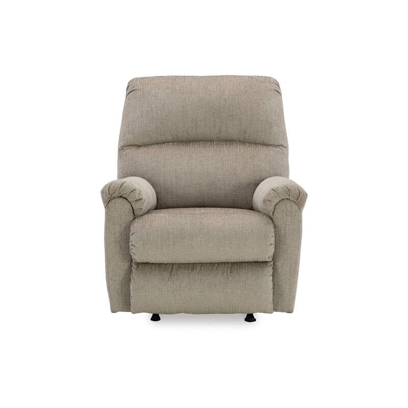 Ead Manual Rocker Recliner Chair, Plush Cushion Taupe Brown Polyester