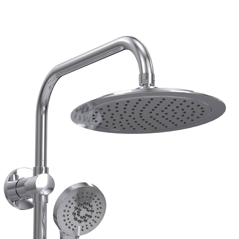 SeaBreeze II 8-in Rain Showerhead with Multi-function Handshower and Adjustable Slide Bar Chrome 1.8 GPM