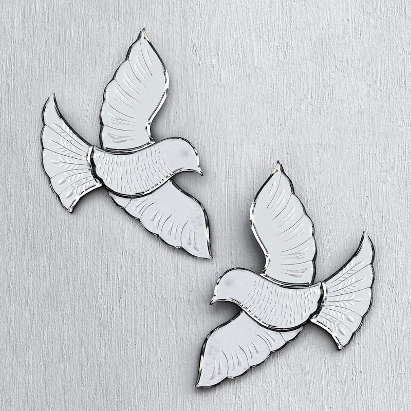 Novica Handmade Reflective Doves Glass Decorative Wall Mirrors (Pair)