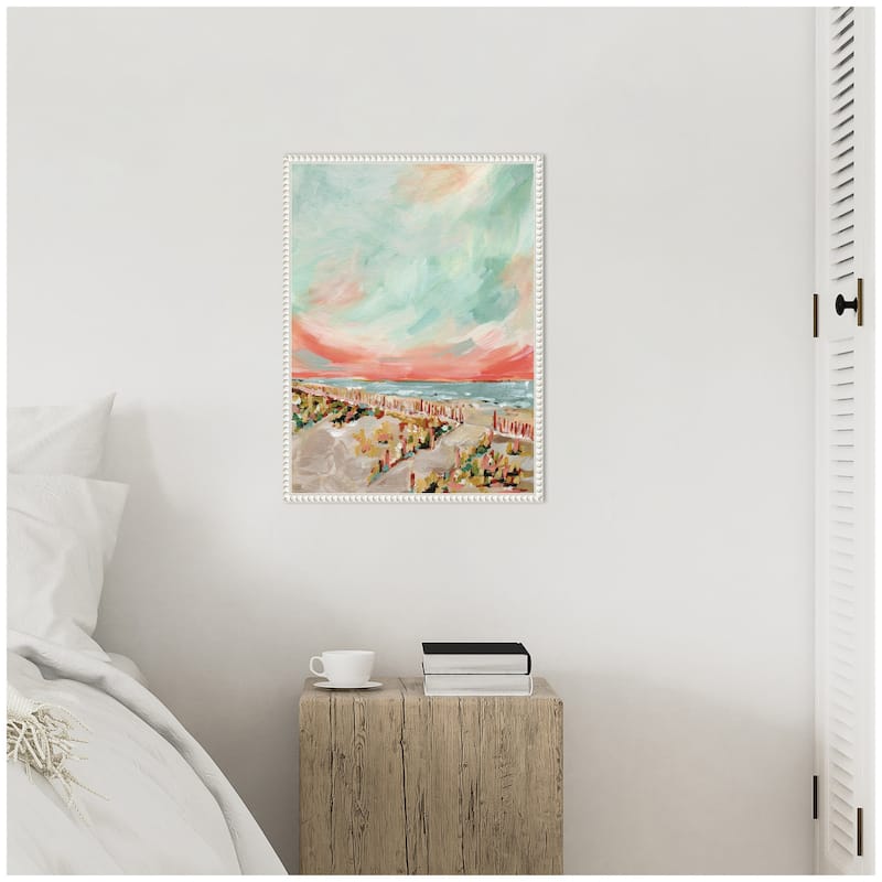 Kate and Laurel Sylvie Landscape 03 Beach Framed Canvas by Annie Quigley