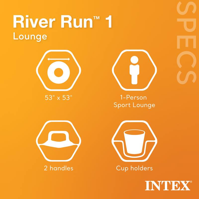 Intex River Run 1 Person Inflatable Floating Tube Lake/Pool/Ocean Raft (5 Pack) - 4.4