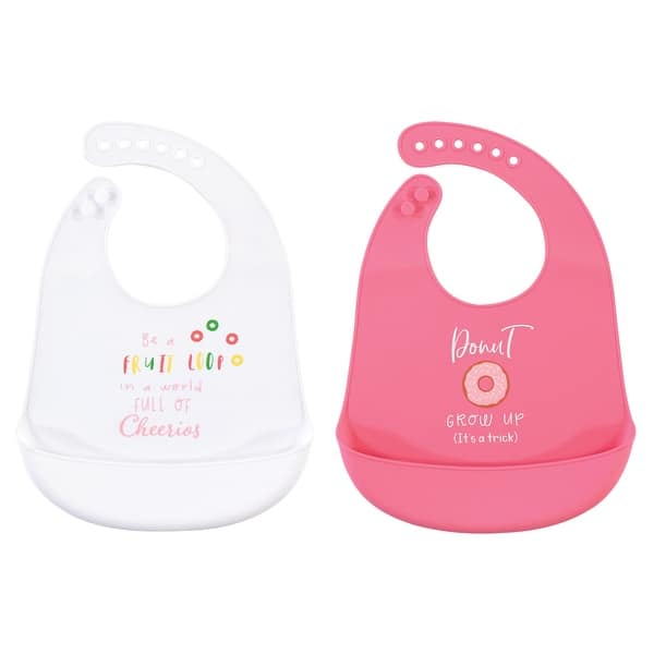 slide 1 of 1, Hudson Baby Infant Girl Silicone Bibs 2pk, Fruitloop, One Size - Fruitloop - One Size One Size - Fruitloop