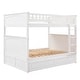 preview thumbnail 15 of 14, Contemporary Design Wood Bunk Bed with Ladder and Guardrails, Sturdy and Durable Frame, White