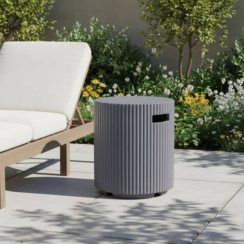 Christopher Knight Home - Lecce 17x19.9" Outdoor MgO Propane Tank Holder/Side Table for Multiple Use