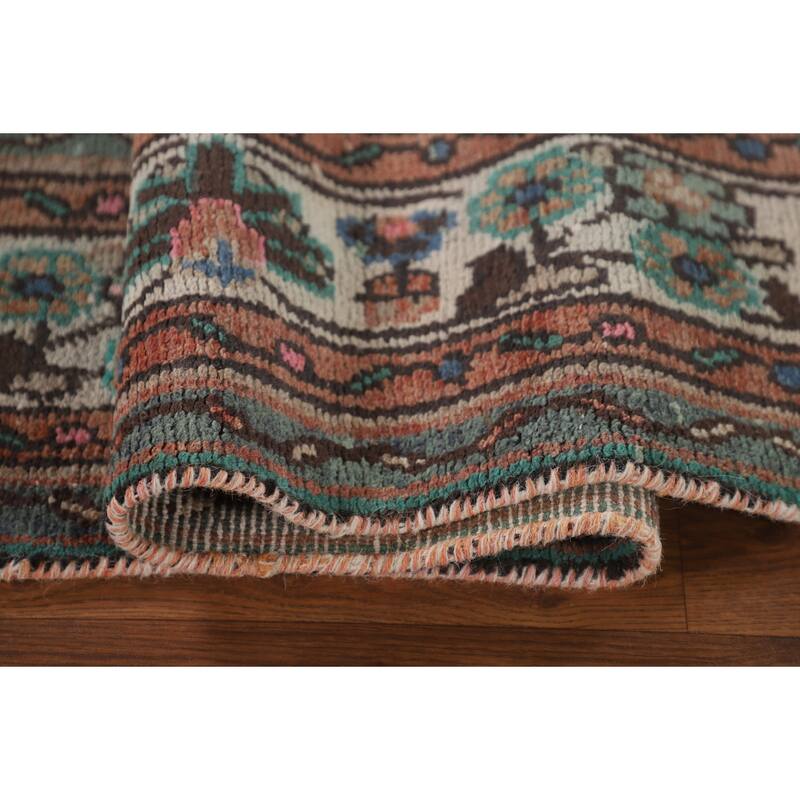 Traditional Hamedan Persian Vintage Rug Hand-Knotted Wool Carpet - 7'0"x 10'6"
