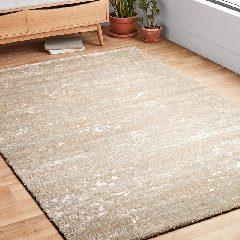 Alexander Home Zion Stone Abstract Modern & Contemporary Rug - 5'3" x 7'8" - SUNSET / MIST - Runner/Rectangle