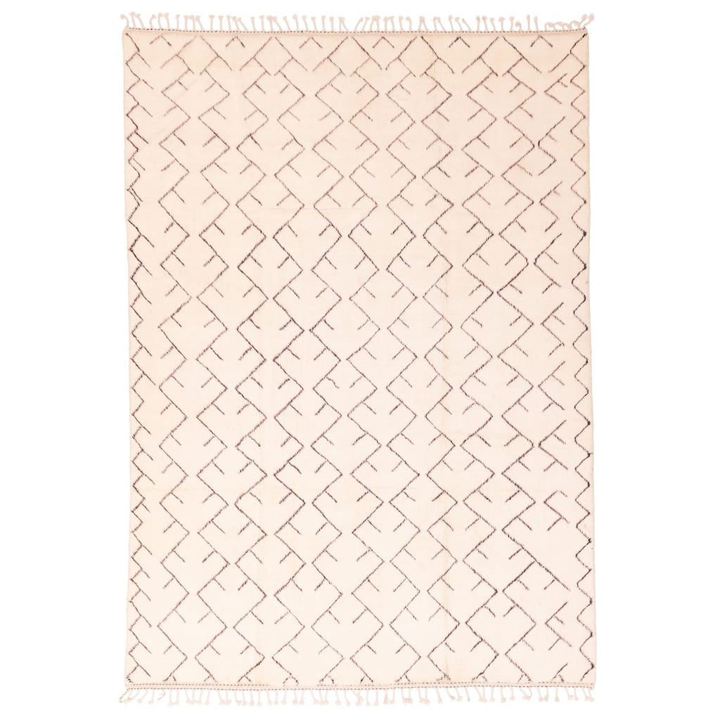 ECARPETGALLERY Hand-knotted Pak Finest Marrakesh Cream Wool Rug - 6'9 x 9'7