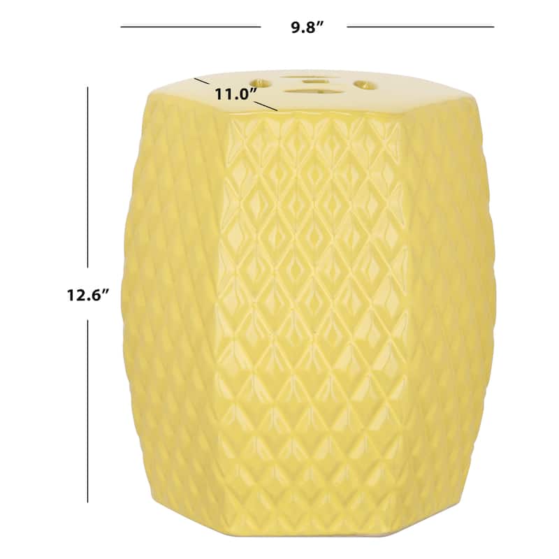 SAFAVIEH Kids Maribel Pink Diamonds Ceramic Decorative Garden Stool