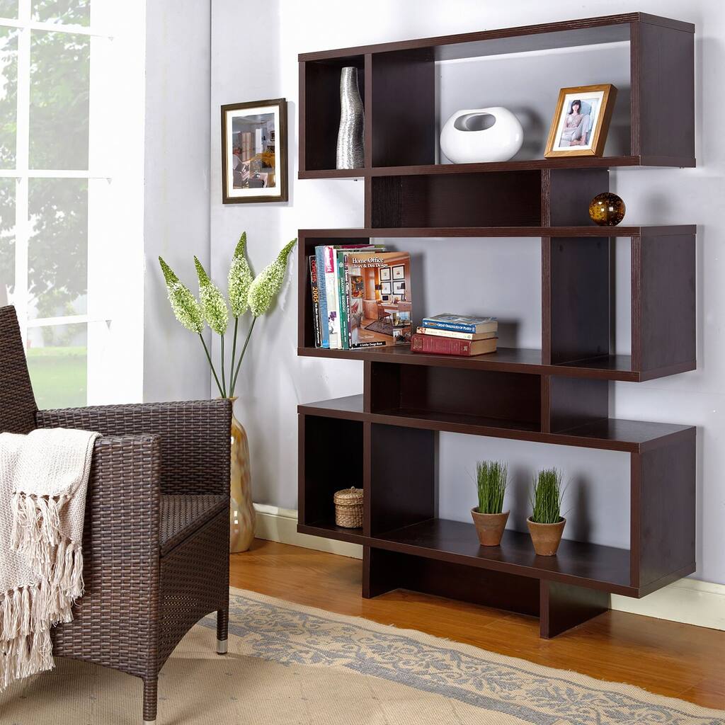 Modern Espresso Bookcase.