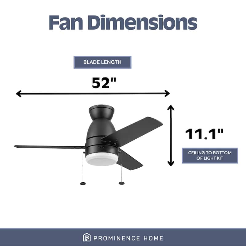 44" Prominence Home Fawn Contemporary Ceiling Fan with LED Light, Dual Finish Blades - 44 Inches