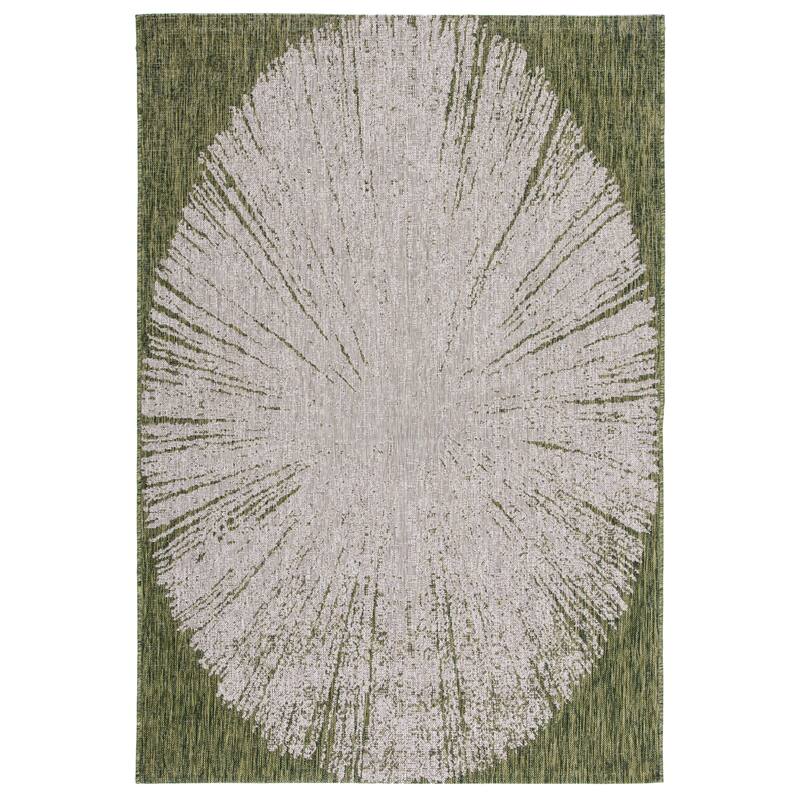 SAFAVIEH Courtyard Sabaha Indoor/Outdoor Waterproof Patio Backyard Rug - 2' x 3'7" - Beige/Dark Green