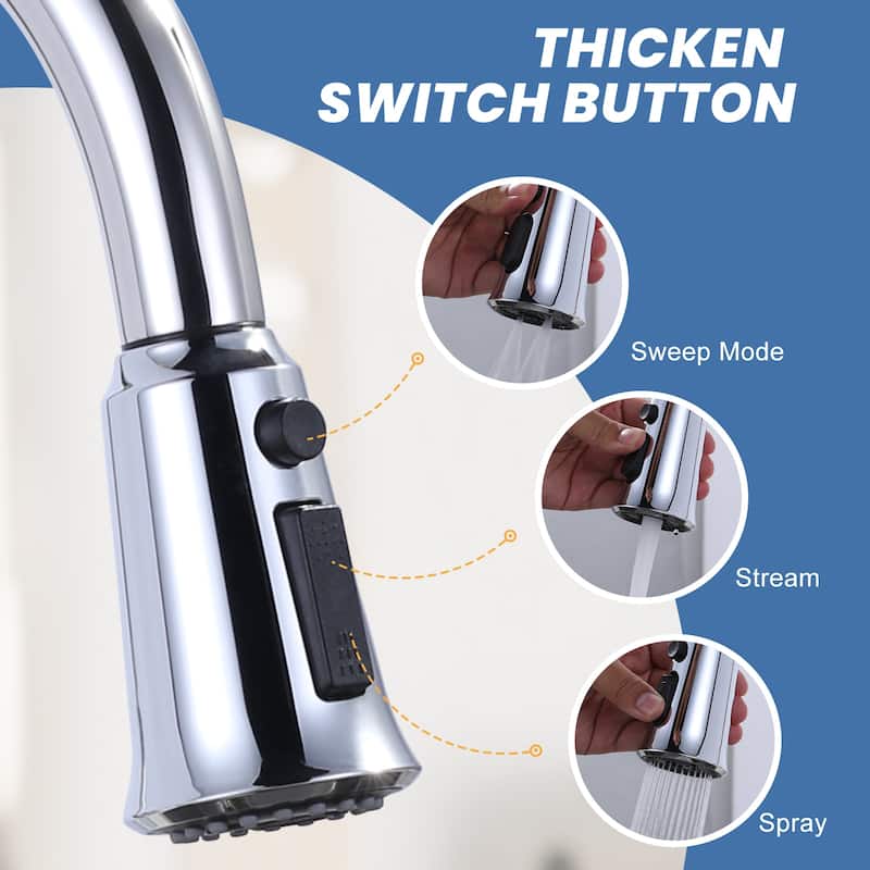 WOWOW Pull Down Kitchen Faucet Spray Head with 9 Adapters Kit