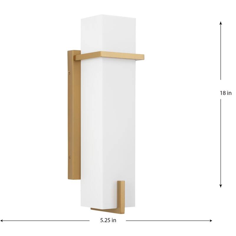 Antrim Collection One-Light Soft Gold Modern Medium Outdoor Wall Lantern - 5.25 in x 5 in x 18 in