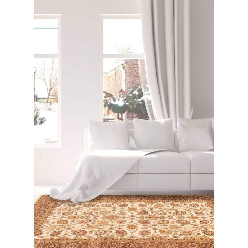 ECARPETGALLERY Hand-knotted Jamshidpour Cream Wool Rug - 6'0 x 8'9