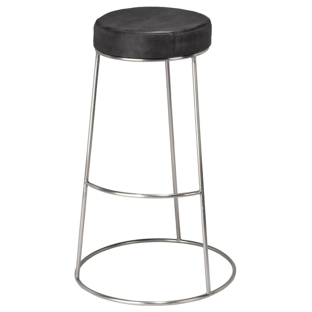 Alden Décor Lark Round Leather Bar Stool