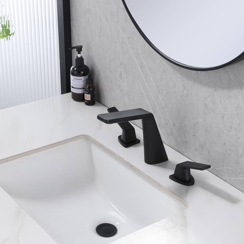 Widespread Deck Mount 2-Handle Bathroom Faucet with Pop Up Drain