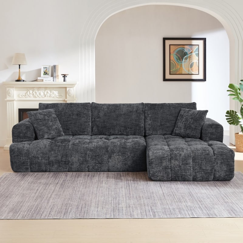 108.2" L-Shaped Chenille Luxury Oversized Sectional Sofa Free-combined Sofa, No Assembly Required