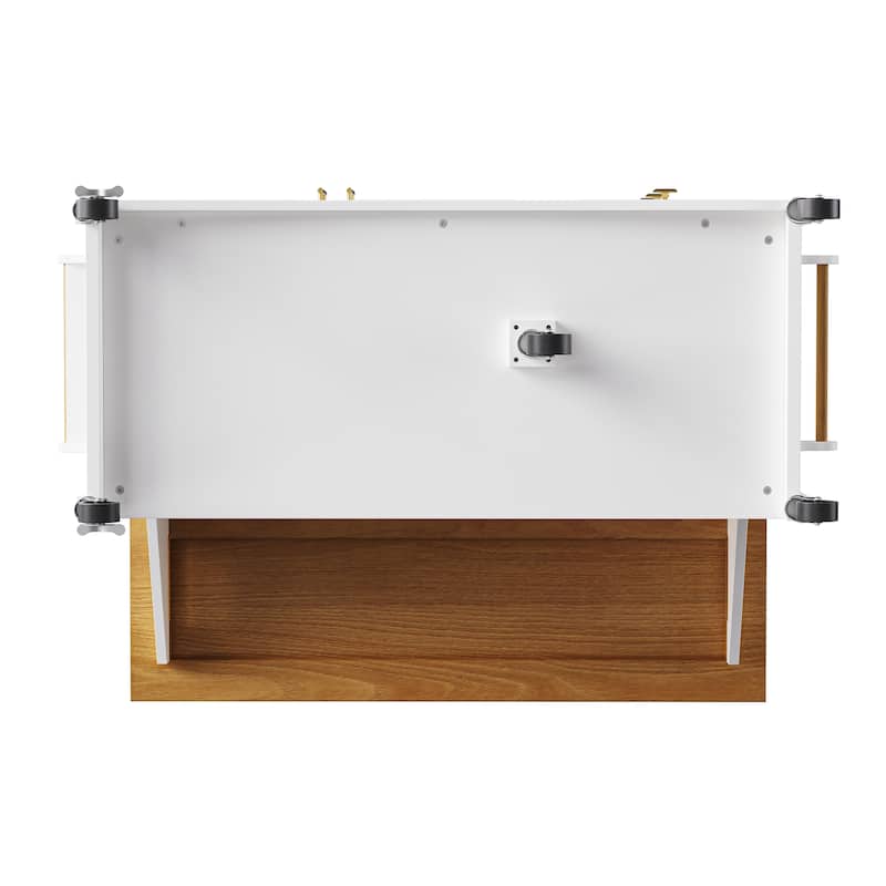 52" Rolling Kitchen Island Cart, Embossed Texture Kitchen Island on Wheels, Kitchen Storage Cart with Drop Leaf