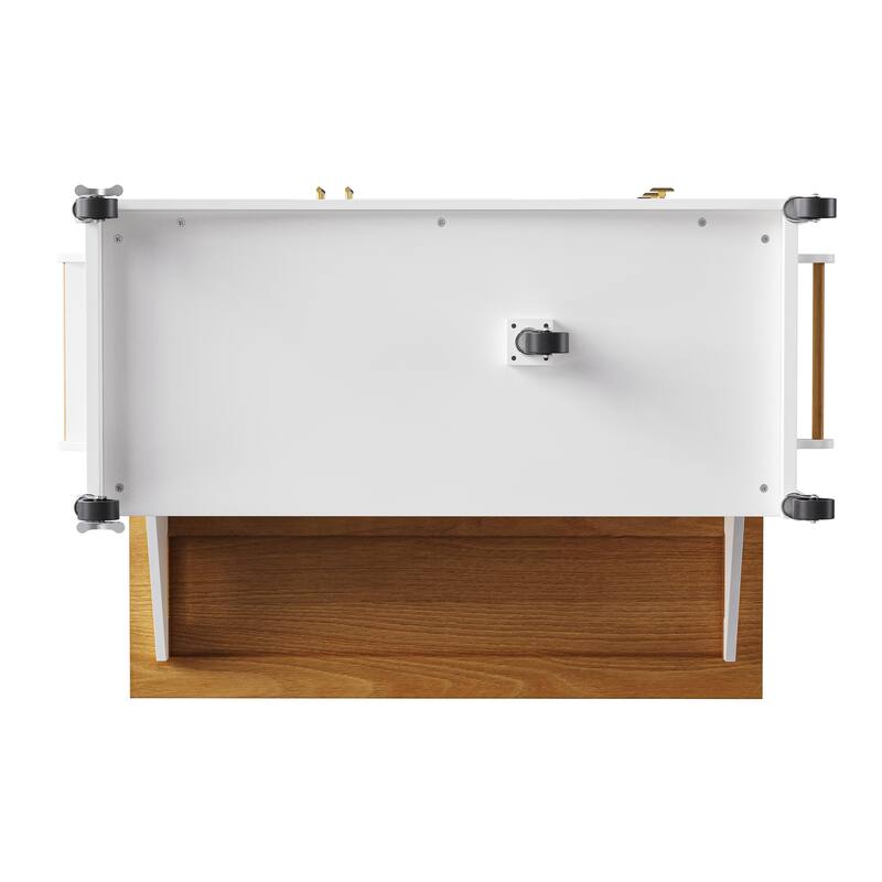 Kitchen Island with Drop Leaf, Adjustable Shelf, Embossed Texture Rolling Storage Cabinet w/Spice Rack & Towel Rack for Kitchen